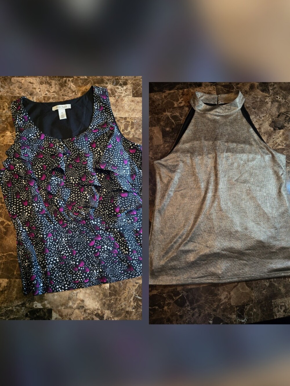 Two (2) White House Black Market Sleeveless Tops. Women's Size Medium